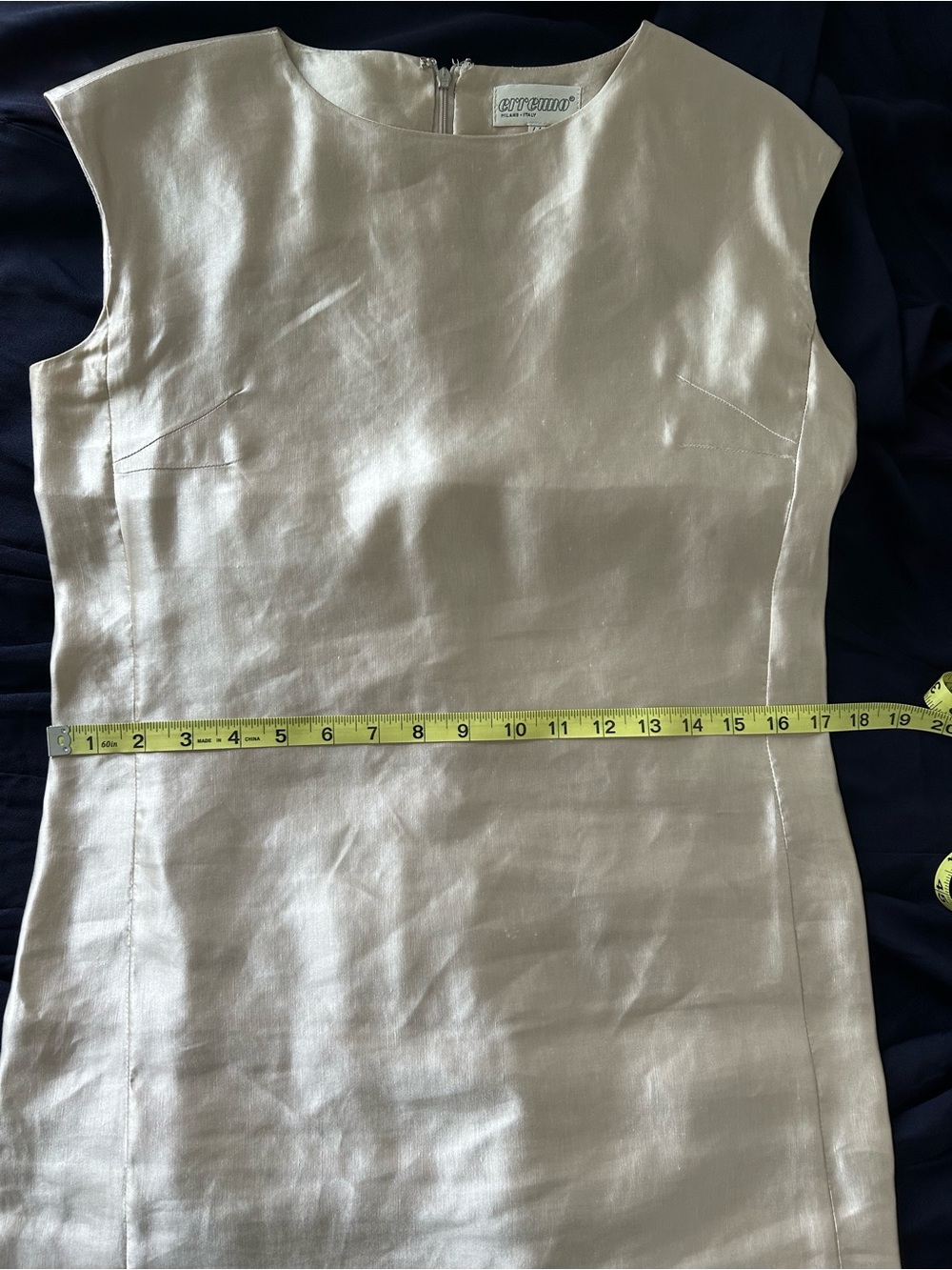 Cittadino Milano Italy Silk Dress in Champagne Color - Picture 2 of 12